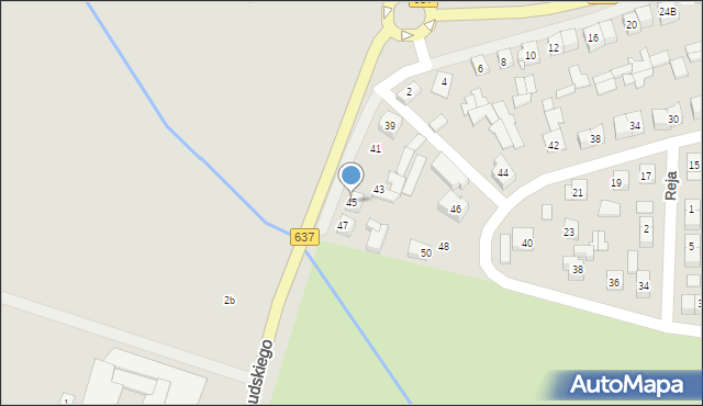 Węgrów, Piłsudskiego Józefa, marsz., 45, mapa Węgrów