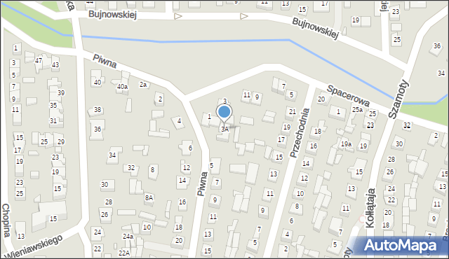 Węgrów, Piwna, 3A, mapa Węgrów