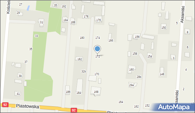 Wielgolas Brzeziński, Piastowska, 172, mapa Wielgolas Brzeziński
