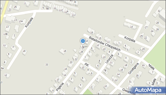 Wieliczka, Piękna, 28, mapa Wieliczka