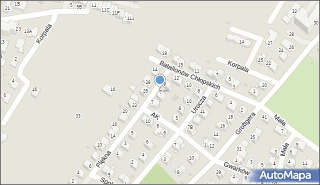 Wieliczka, Piękna, 7, mapa Wieliczka