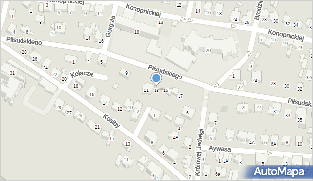 Wieliczka, Piłsudskiego Józefa, marsz., 13, mapa Wieliczka