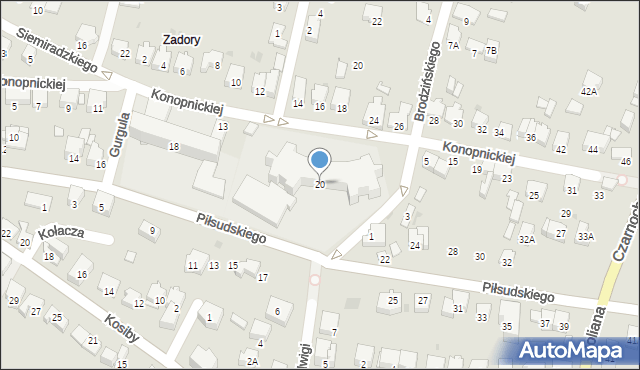 Wieliczka, Piłsudskiego Józefa, marsz., 20, mapa Wieliczka