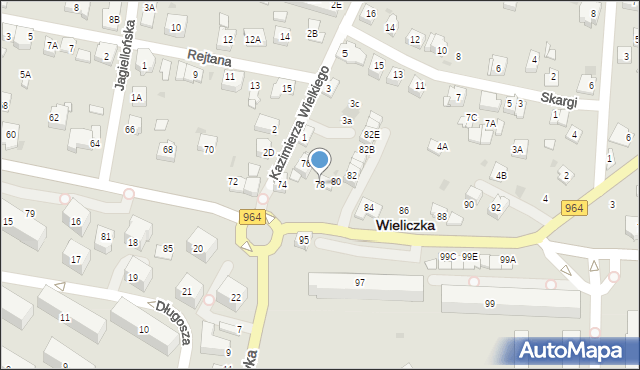 Wieliczka, Piłsudskiego Józefa, marsz., 78, mapa Wieliczka