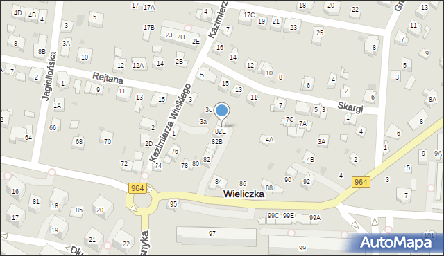 Wieliczka, Piłsudskiego Józefa, marsz., 82G, mapa Wieliczka