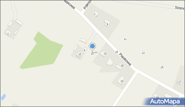 Wielogóra, Piaskowa, 12, mapa Wielogóra