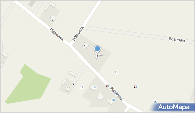 Wielogóra, Piaskowa, 9, mapa Wielogóra