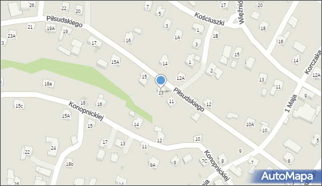 Wilamowice, Piłsudskiego Józefa, marsz., 13, mapa Wilamowice