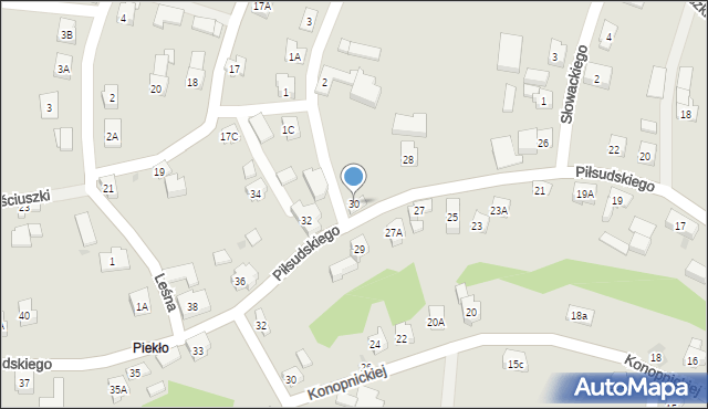 Wilamowice, Piłsudskiego Józefa, marsz., 30, mapa Wilamowice
