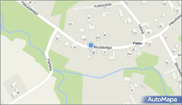 Wilamowice, Piłsudskiego Józefa, marsz., 39a, mapa Wilamowice