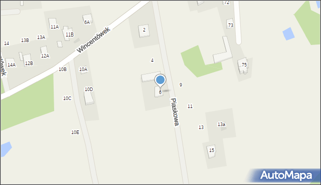 Wincentówek, Piaskowa, 6, mapa Wincentówek