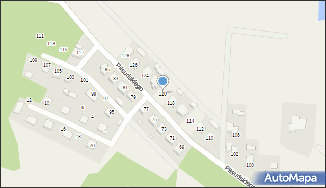 Wińsko, Piłsudskiego Józefa, marsz., 120, mapa Wińsko