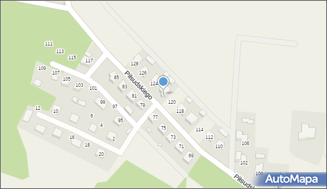 Wińsko, Piłsudskiego Józefa, marsz., 122, mapa Wińsko