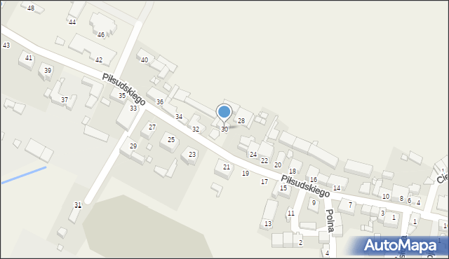 Wińsko, Piłsudskiego Józefa, marsz., 30, mapa Wińsko
