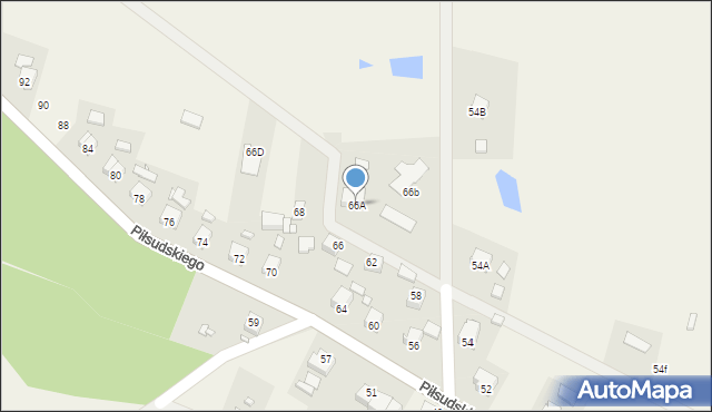 Wińsko, Piłsudskiego Józefa, marsz., 66A, mapa Wińsko