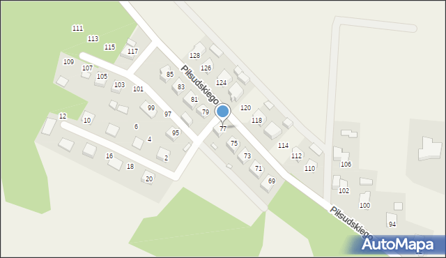 Wińsko, Piłsudskiego Józefa, marsz., 77, mapa Wińsko