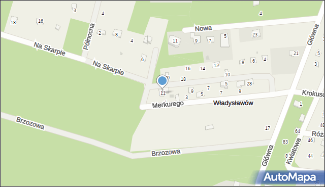Władysławów, Pigwowa, 11, mapa Władysławów