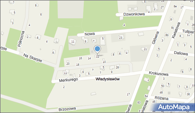 Władysławów, Pigwowa, 12, mapa Władysławów