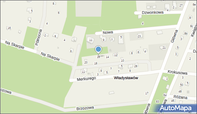 Władysławów, Pigwowa, 16, mapa Władysławów