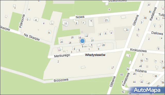 Władysławów, Pigwowa, 7, mapa Władysławów