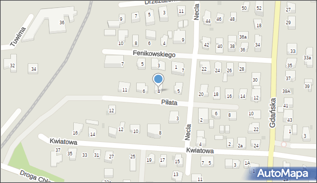 Władysławowo, Piłata Alojzego, ks., 4, mapa Władysławowo