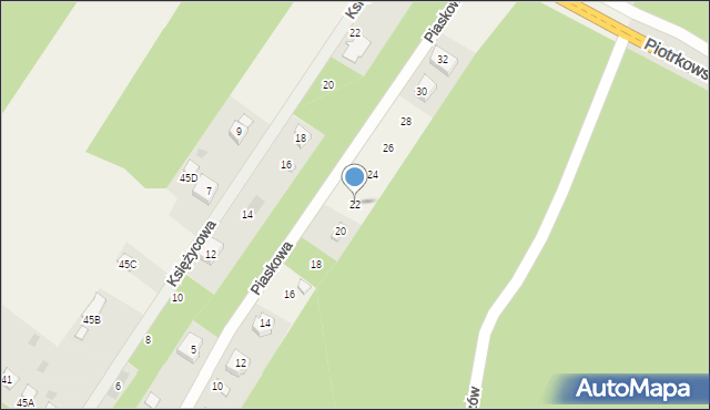 Włodzimierzów, Piaskowa, 22, mapa Włodzimierzów