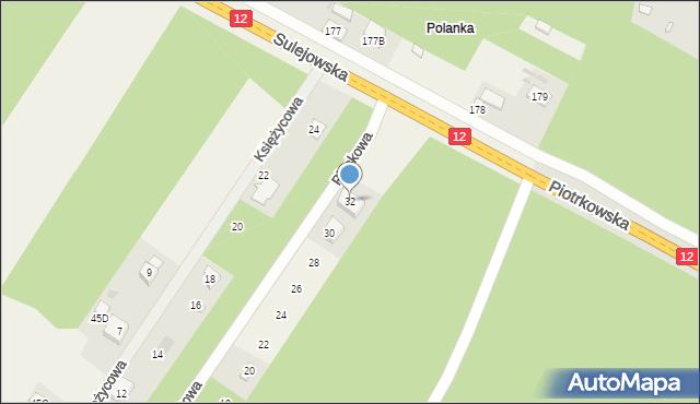 Włodzimierzów, Piaskowa, 32, mapa Włodzimierzów