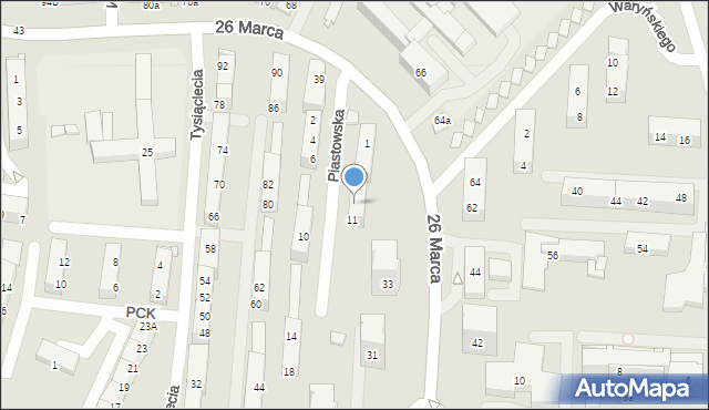 Wodzisław Śląski, Piastowska, 9, mapa Wodzisławia Śląskiego