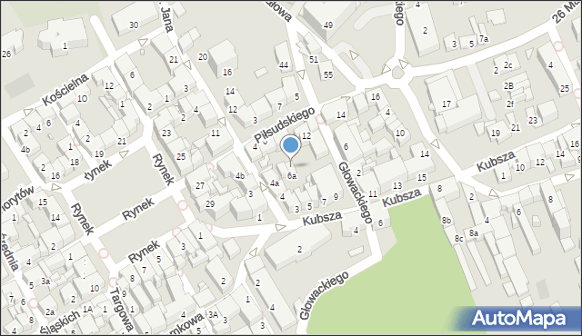 Wodzisław Śląski, Piłsudskiego Józefa, marsz., 10a, mapa Wodzisławia Śląskiego