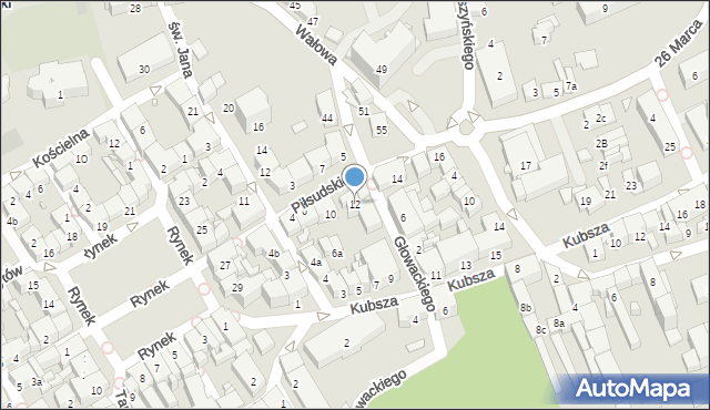 Wodzisław Śląski, Piłsudskiego Józefa, marsz., 12, mapa Wodzisławia Śląskiego