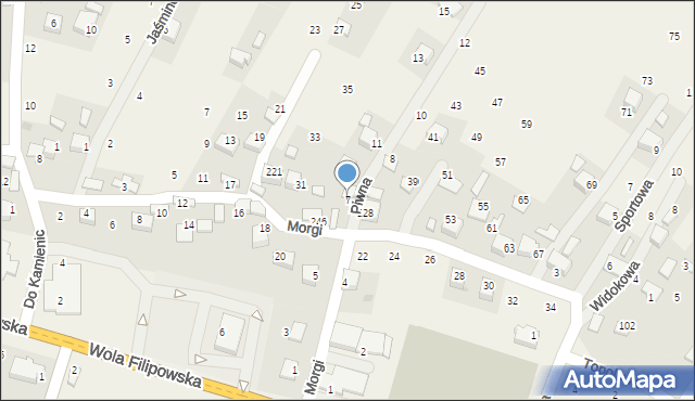 Wola Filipowska, Piwna, 7, mapa Wola Filipowska