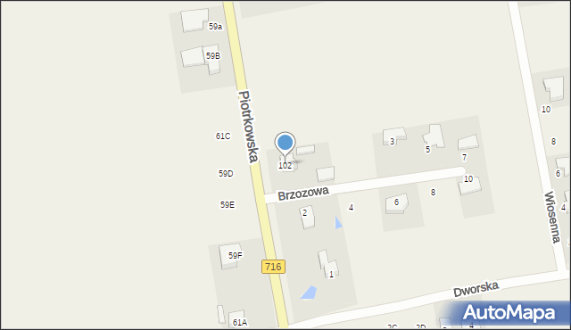 Wola Moszczenicka, Piotrkowska, 102, mapa Wola Moszczenicka