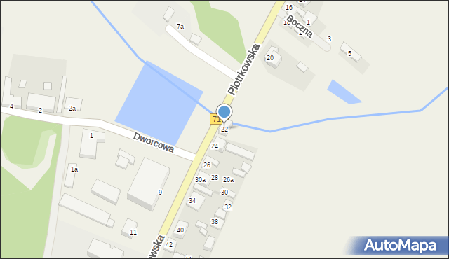 Wola Moszczenicka, Piotrkowska, 22, mapa Wola Moszczenicka