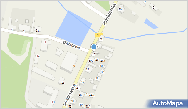 Wola Moszczenicka, Piotrkowska, 26, mapa Wola Moszczenicka