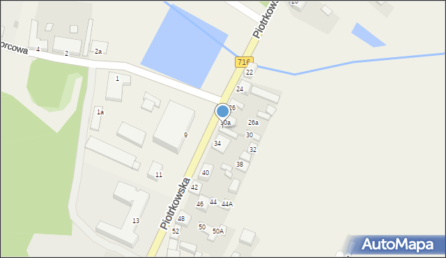 Wola Moszczenicka, Piotrkowska, 32a, mapa Wola Moszczenicka