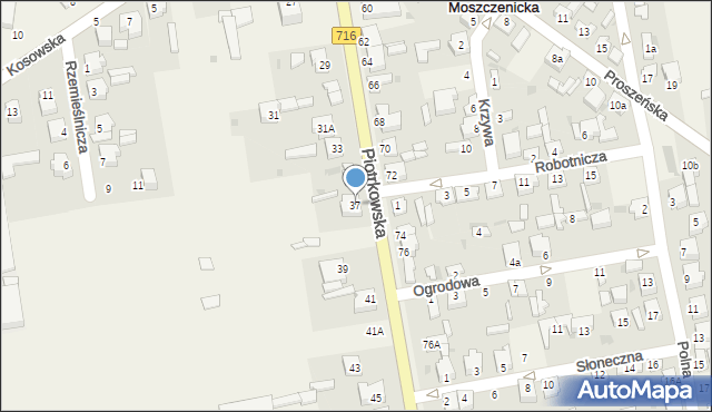 Wola Moszczenicka, Piotrkowska, 37, mapa Wola Moszczenicka