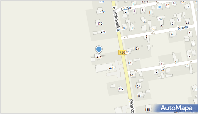 Wola Moszczenicka, Piotrkowska, 47b, mapa Wola Moszczenicka
