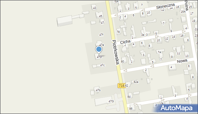 Wola Moszczenicka, Piotrkowska, 47D, mapa Wola Moszczenicka
