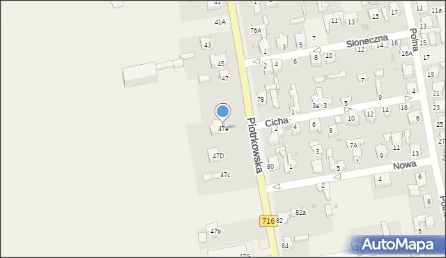 Wola Moszczenicka, Piotrkowska, 47e, mapa Wola Moszczenicka