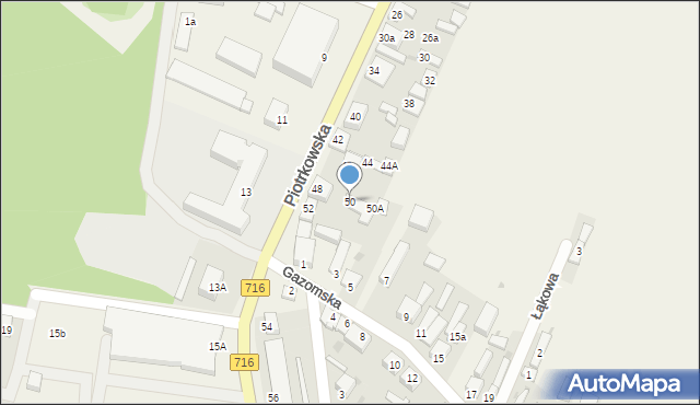 Wola Moszczenicka, Piotrkowska, 50, mapa Wola Moszczenicka