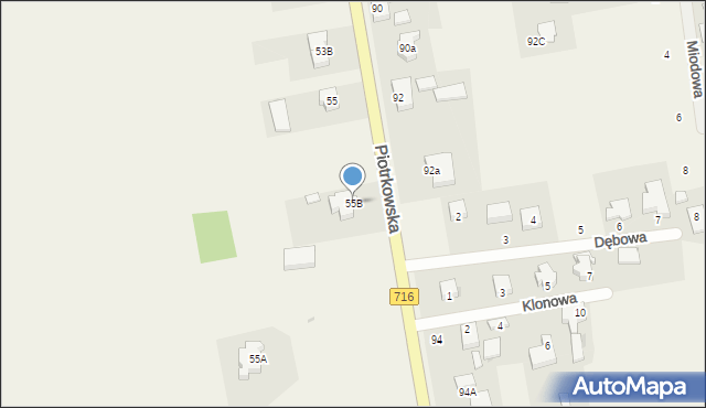 Wola Moszczenicka, Piotrkowska, 55B, mapa Wola Moszczenicka