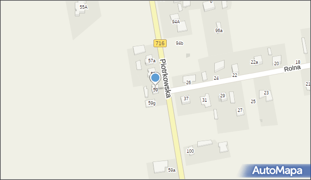 Wola Moszczenicka, Piotrkowska, 59, mapa Wola Moszczenicka