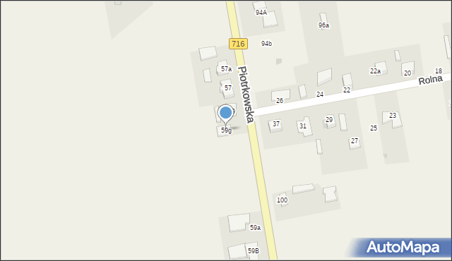 Wola Moszczenicka, Piotrkowska, 59g, mapa Wola Moszczenicka