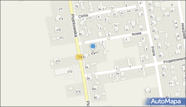 Wola Moszczenicka, Piotrkowska, 82a, mapa Wola Moszczenicka