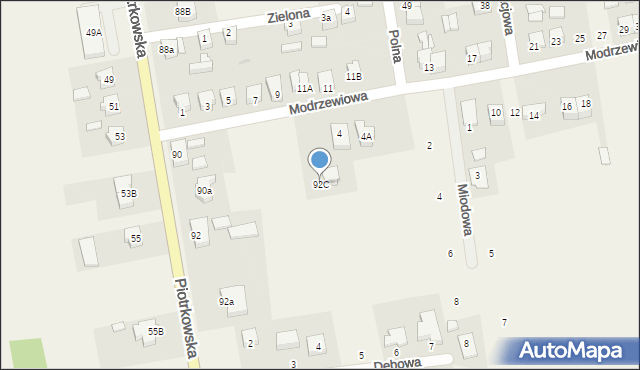 Wola Moszczenicka, Piotrkowska, 92C, mapa Wola Moszczenicka