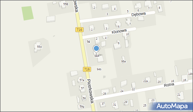 Wola Moszczenicka, Piotrkowska, 94A, mapa Wola Moszczenicka