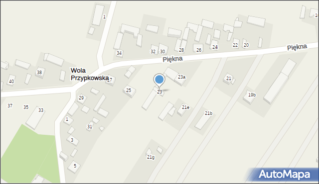 Wola Przypkowska, Piękna, 23, mapa Wola Przypkowska