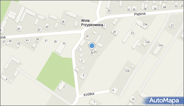 Wola Przypkowska, Piękna, 31, mapa Wola Przypkowska