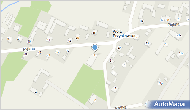 Wola Przypkowska, Piękna, 33, mapa Wola Przypkowska