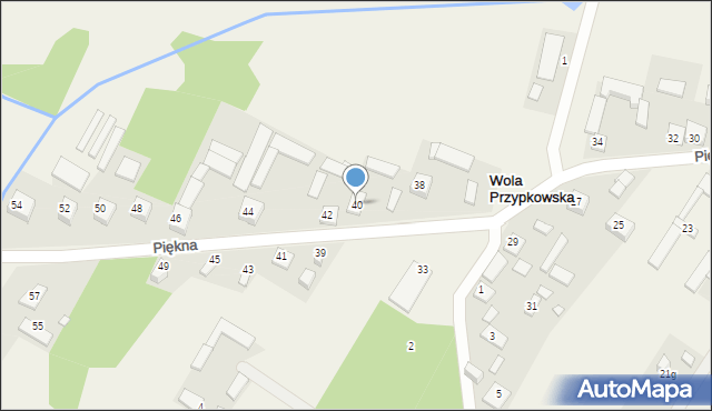 Wola Przypkowska, Piękna, 40, mapa Wola Przypkowska